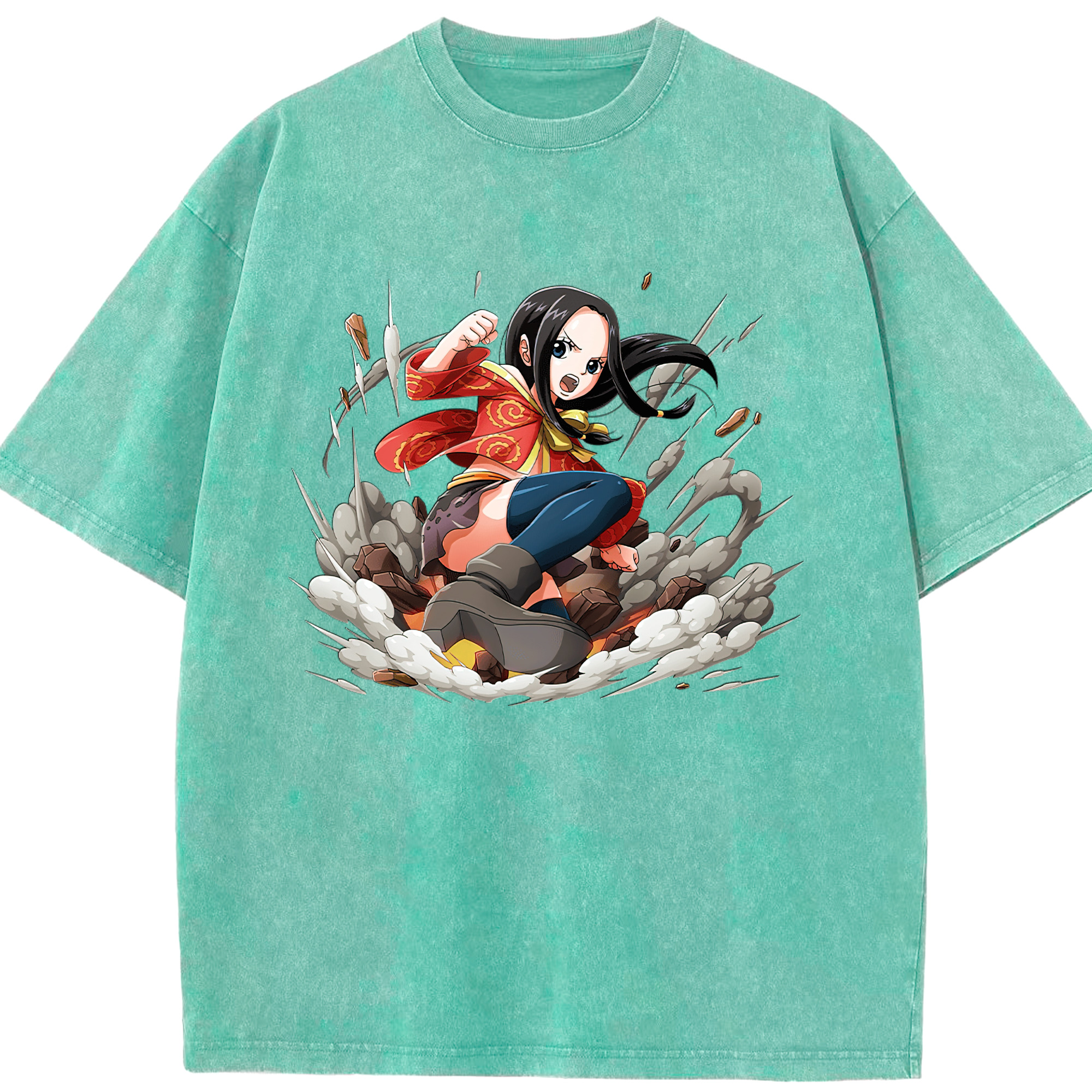 ワンピース ボア・ハンコック ONE PIECE Boa·Hancock 綿100% ヴィンテージ風 半袖Tシャツ（フロントプリント）